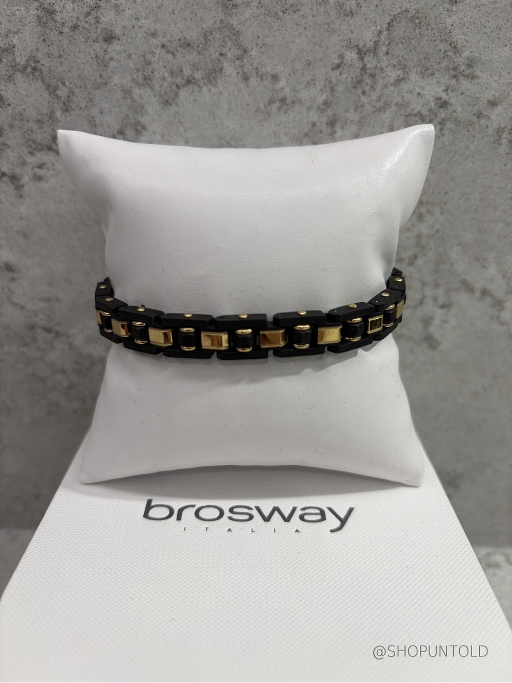 BROSWAY — LINK BRACELET — BLACK & GOLD